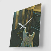 アコース・ベース・エレキ・ギターのギフト スクエア壁時計 (傾斜)