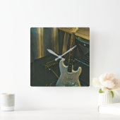 アコース・ベース・エレキ・ギターのギフト スクエア壁時計 (ホーム)