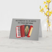 アコーディオンおもしろいプレイヤー用誕生日カード カード (黄色い花)