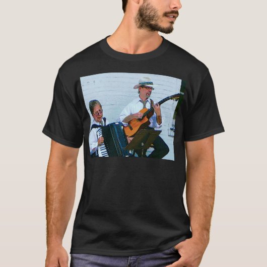 アコーディオンおよびギターを演奏している人 Tシャツ (正面)