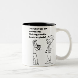 アコーディオンでゾンビを爆発 ツートーンマグカップ