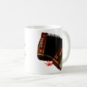 アコーディオンとプルメリア-ミュージカル楽器 コーヒーマグカップ (正面右)