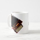 アコーディオンとプルメリア-ミュージカル楽器 コーヒーマグカップ (正面左)