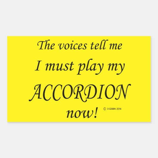 アコーディオンの声が必要な遊矩形ステッカー 長方形シール (正面)