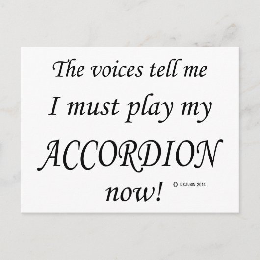 アコーディオンの声が演奏しろとささやく ポストカード (正面)