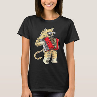 アコーディオンを持つ猫 アコーディオン奏者 ミュージシャン アコーディオン Tシャツ