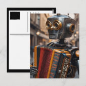 アコーディオンを演奏する宇宙飛行士 ポストカード (正面/裏面)