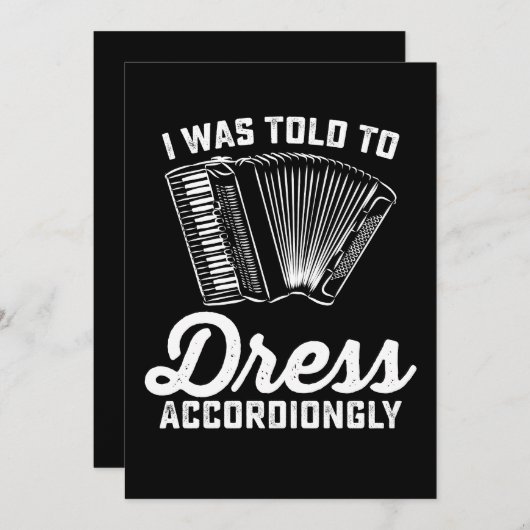 アコーディオンを着せるように言われた 招待状 (正面/裏面)