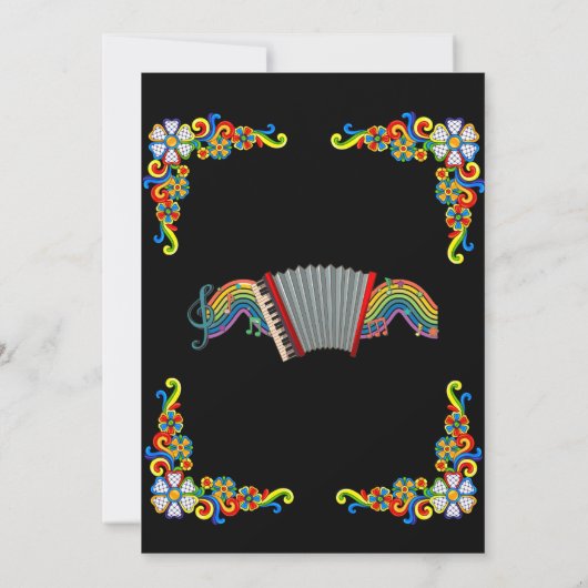 アコーディオンカラフルフローラ誕生日会 招待状 (裏面)