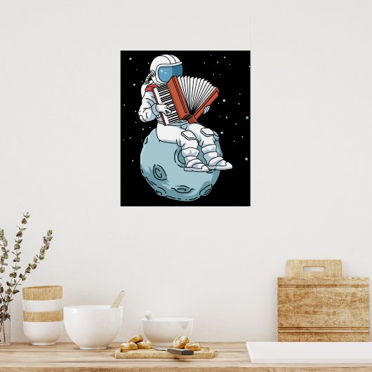 アコーディオンギフト男性アコーディオン音楽ギフトアコーディオン ポスター (キッチン)