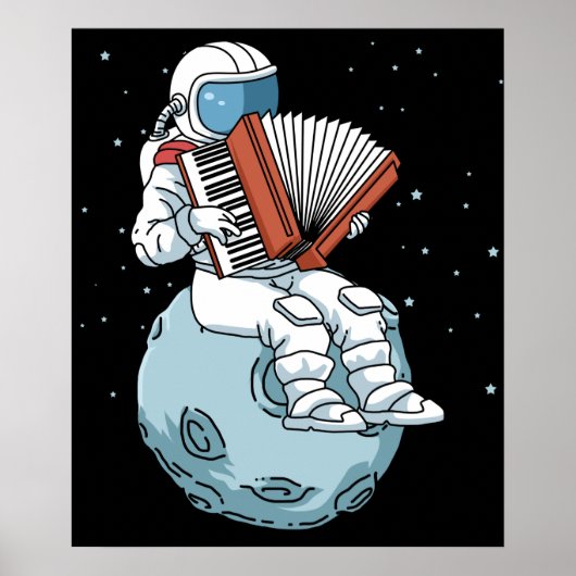 アコーディオンギフト男性アコーディオン音楽ギフトアコーディオン ポスター (正面)