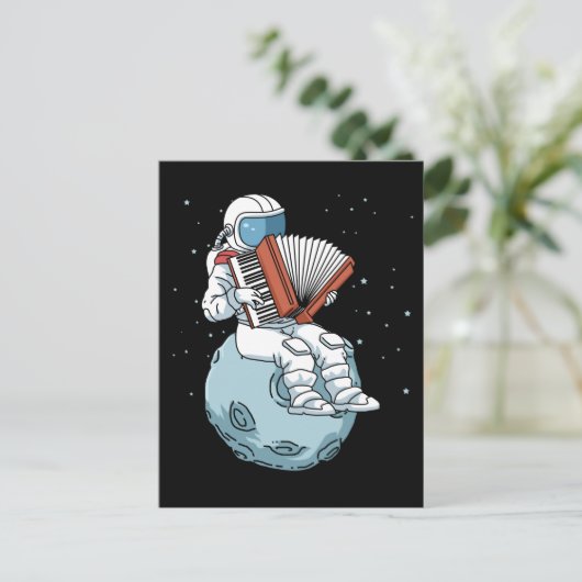 アコーディオンギフト男性アコーディオン音楽ギフトアコーディオン ポストカード (スタンド正面)