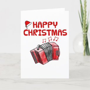 アコーディオンクリスマスカードフォークミュージシャン サンキューカード