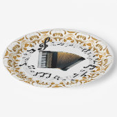 アコーディオンデザインエレガント(黒と金ゴールド) ペーパープレート (アングル)