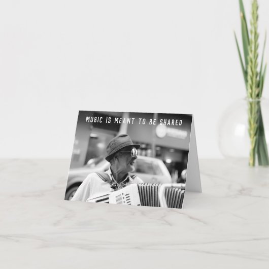 アコーディオンプレーヤアコーディオニスト音楽共有誕生日 カード (正面)