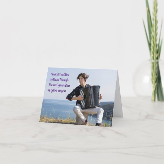 アコーディオンプレーヤーアコーディオニスト伝統的ミュージシャン カード (正面)