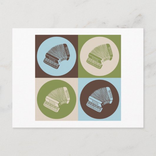 アコーディオンポップ・アートのアート ポストカード (正面)