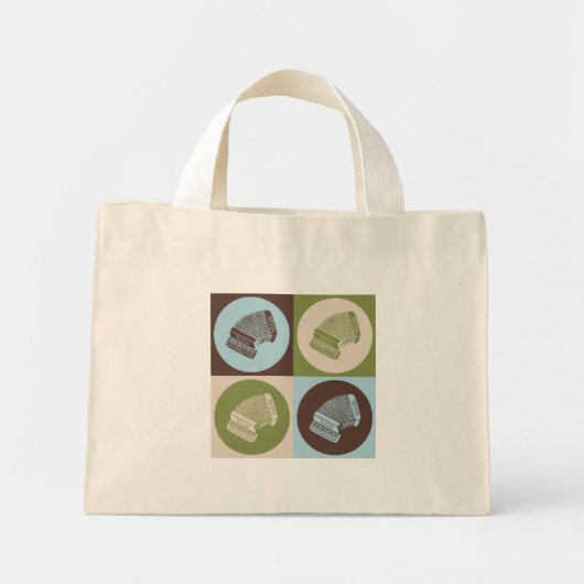 アコーディオンポップ・アートのアート ミニトートバッグ (正面)