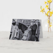 アコーディオンポルカミュージシャン伝統的ミュージ空白のック カード (黄色い花)