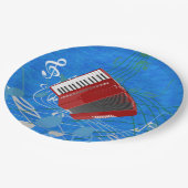 アコーディオンミュージカル背景（青） ペーパープレート (アングル)