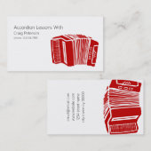 アコーディオンレッスン、音楽教師 名刺 (正面/裏面)