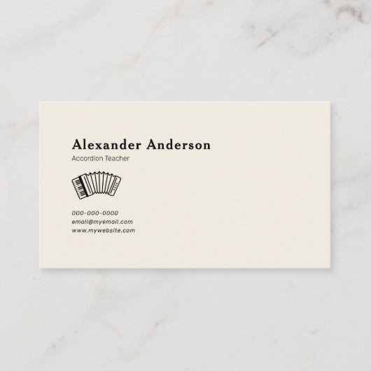 アコーディオン先生 名刺 (裏面)