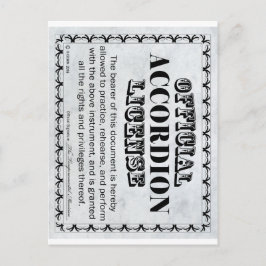 アコーディオン免許 ポストカード