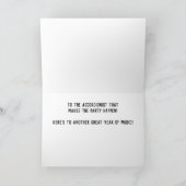 アコーディオン奏者アコーディオンパーティー開始誕生日 カード (内部)