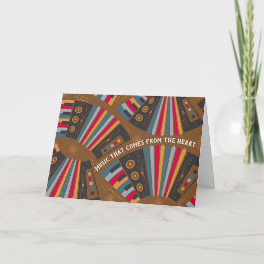 アコーディオン奏者アコーディオン奏者ミュージシャン誕生日 カード (正面)