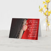 アコーディオン奏者アコーディオン誕生日 カード (黄色い花)