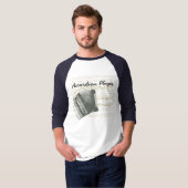 アコーディオン奏者ラグラン・ベースボールTシャツ Tシャツ (正面フル)