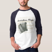 アコーディオン奏者ラグラン・ベースボールTシャツ Tシャツ (正面)