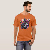 アコーディオン奏者 アコーディオン楽器 音楽アート Tシャツ (正面フル)