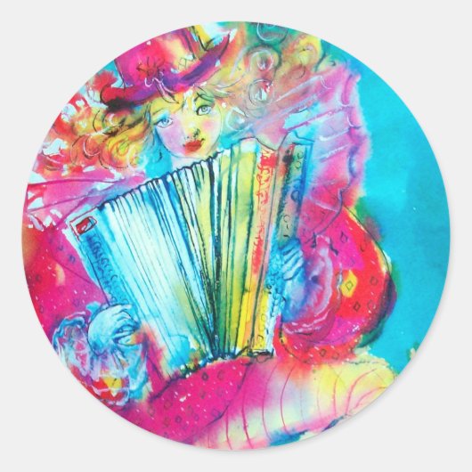 アコーディオン奏者 ラウンドシール (正面)