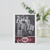 アコーディオン女子ヴィンテージ広告 ポストカード (スタンド正面)