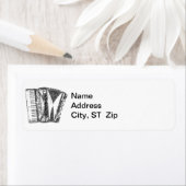 アコーディオン形ワードアートブラック文字 ラベル (インサイチュ)