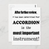 アコーディオン最も重要な楽器 ポストカード (正面/裏面)