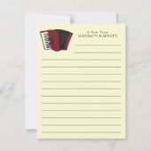 アコーディオン楽器ミュージシャン音楽先生 サンキューカード (正面)