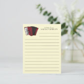 アコーディオン楽器ミュージシャン音楽先生 サンキューカード (スタンド正面)