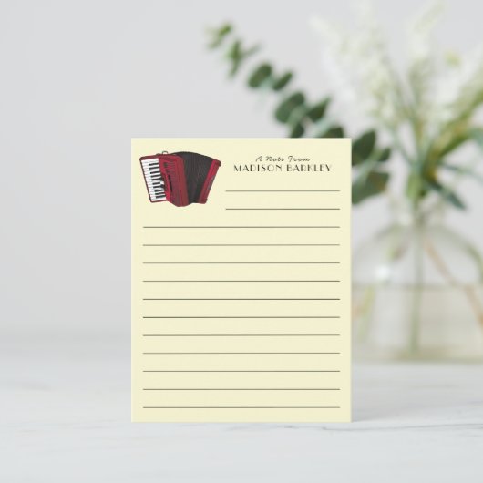 アコーディオン楽器ミュージシャン音楽先生 サンキューカード (スタンド正面)