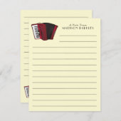 アコーディオン楽器ミュージシャン音楽先生 サンキューカード (正面/裏面)