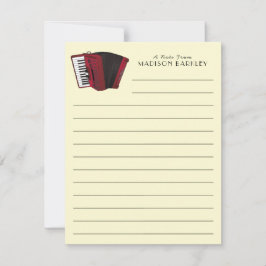 アコーディオン楽器ミュージシャン音楽先生 サンキューカード