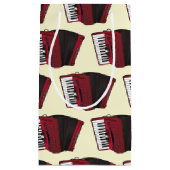 アコーディオン楽器ミュージシャン音楽先生 スモールペーパーバッグ (正面)