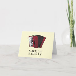 アコーディオン楽器ミュージシャン音楽先生 ノートカード