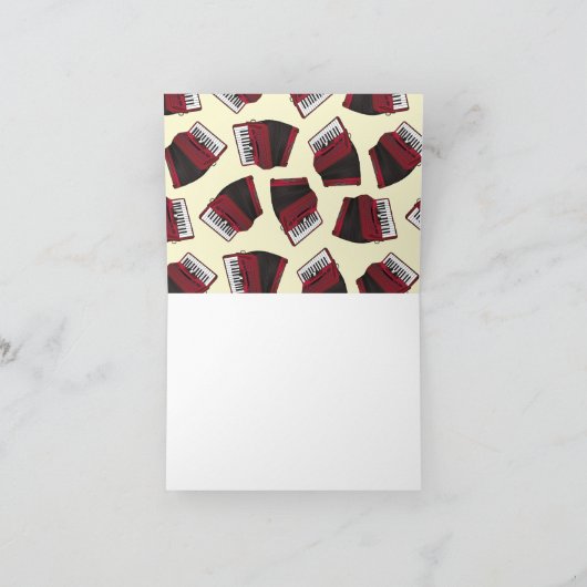 アコーディオン楽器ミュージシャン音楽先生 ノートカード (内部)