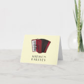 アコーディオン楽器ミュージシャン音楽先生 ノートカード (正面)