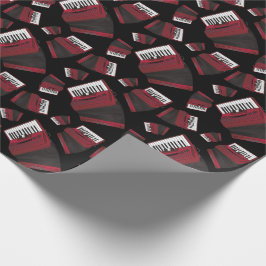 アコーディオン楽器ミュージシャン音楽先生 ラッピングペーパー