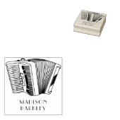 アコーディオン楽器ミュージシャン音楽先生 ラバースタンプ (押印)