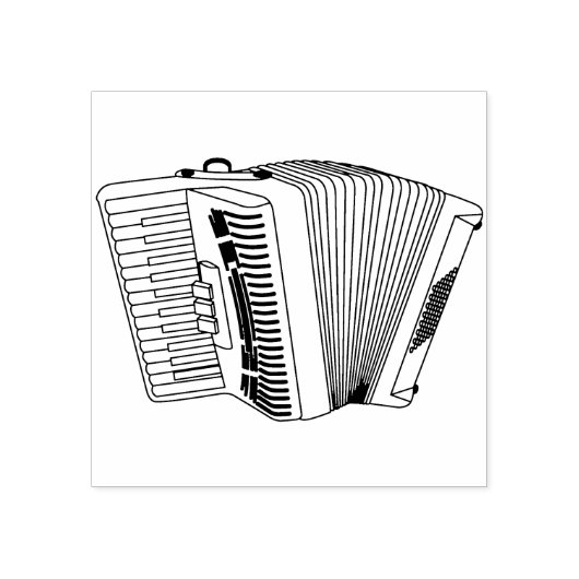 アコーディオン楽器ミュージシャン音楽先生 ラバースタンプ (インプリント)