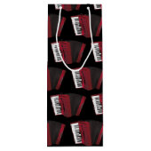 アコーディオン楽器ミュージシャン音楽先生 ワインギフトバッグ (裏面)